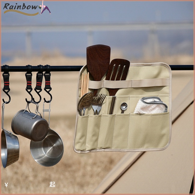 Túi Đựng Dao Nĩa Bằng Vải Oxford Siêu Nhẹ Có Thể Gấp Gọn Tiện Dụng Khi Đi Cắm Trại