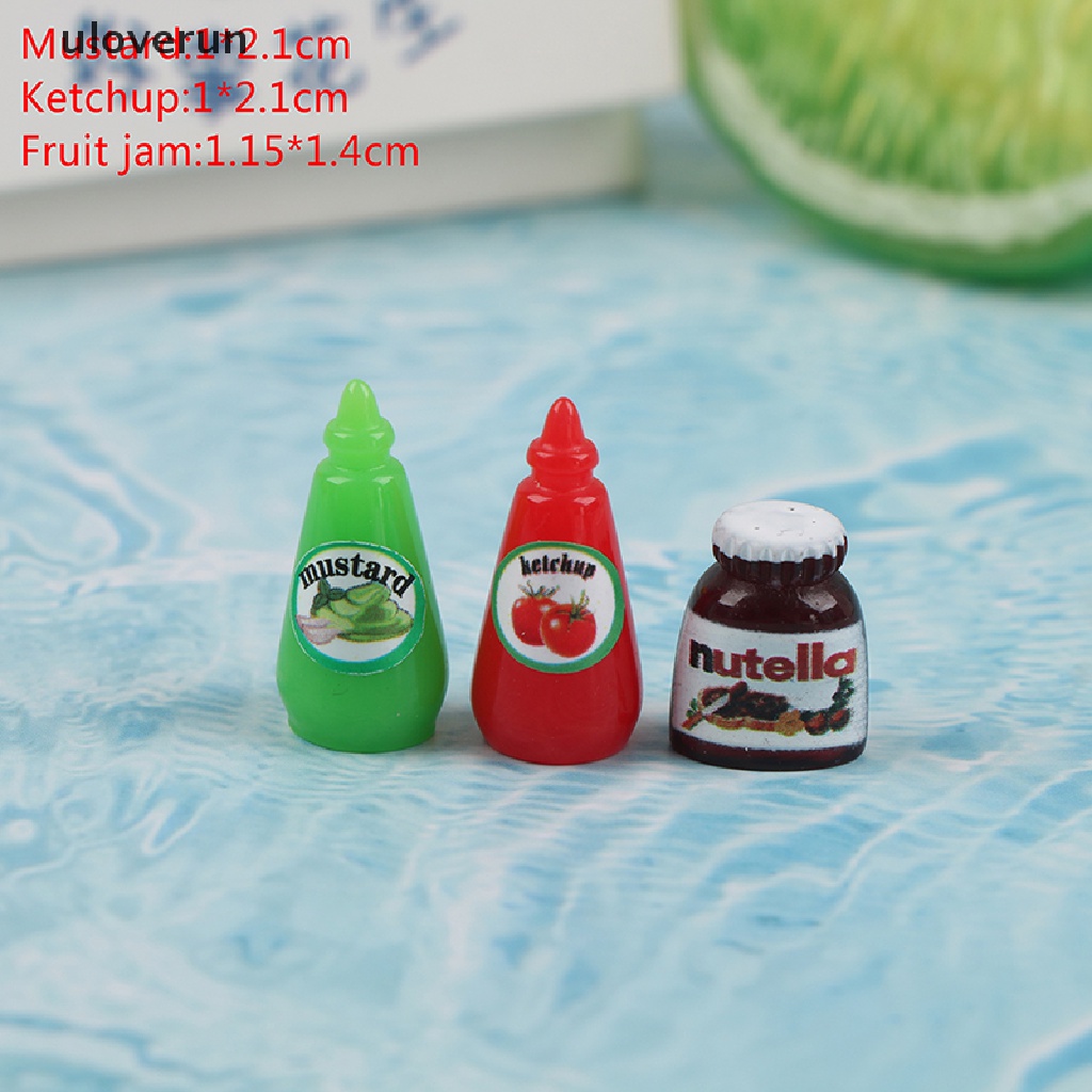 Set 3 Hũ Đựng Nước Sốt Trái Cây Trang Trí Nhà Búp Bê
