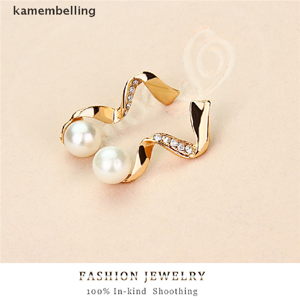 Bộ Vòng cổ + Bông Tai Đính Đá &amp; Ngọc Trai Nhân Tạo Kiểu Dáng Mới Cho Nữ