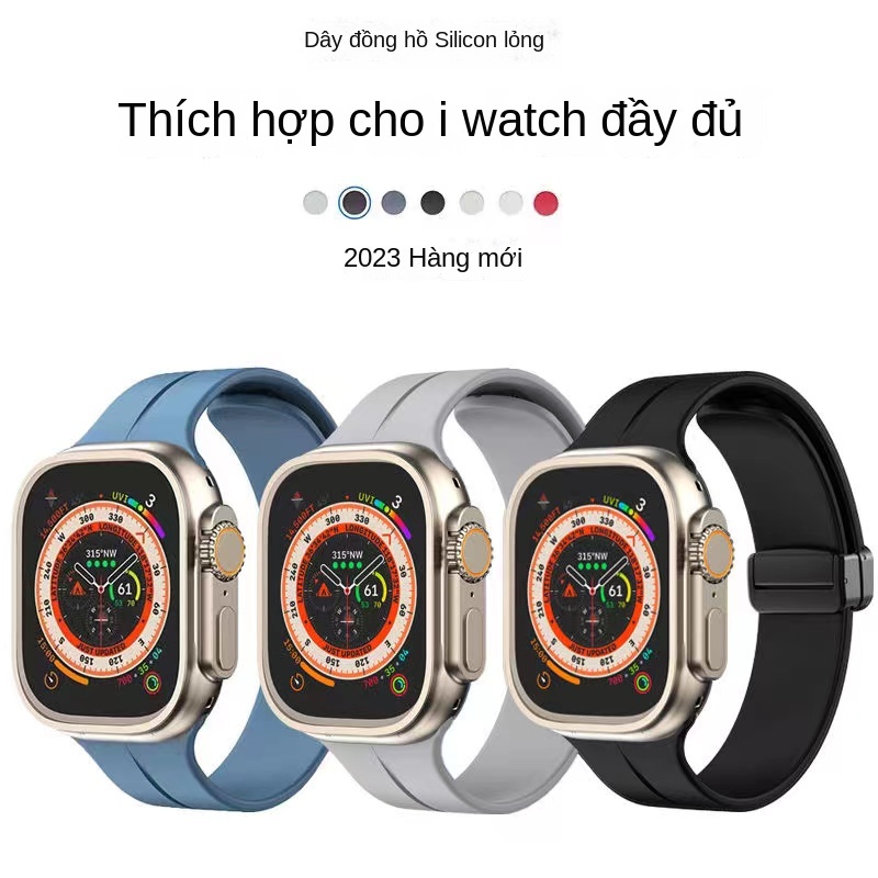 Dây đeo silicon Sản Phẩm Chất Lượng Cho Apple Watch 8 Ultra 7 6 SE 5 4 3 49mm 41mm 45mm
