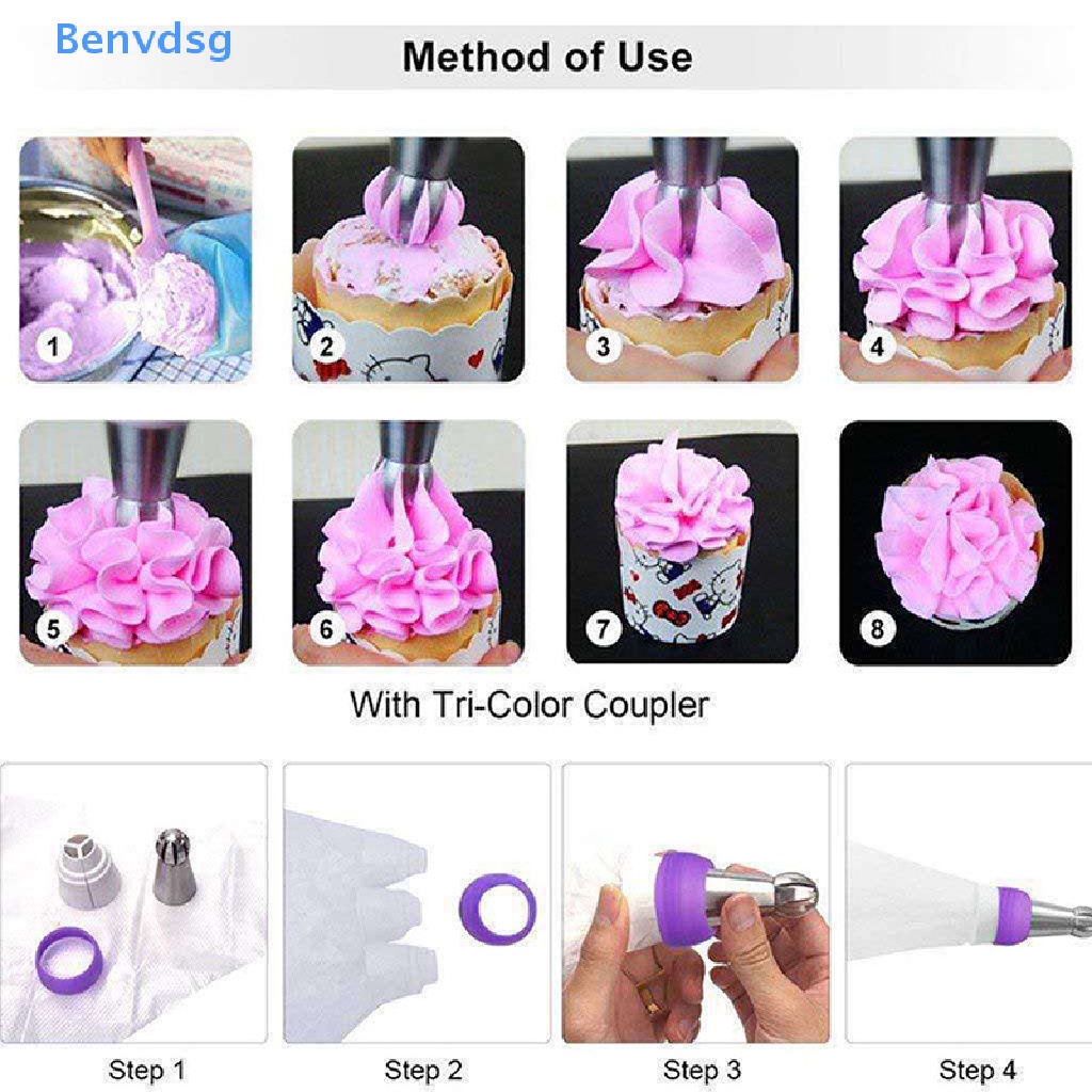 Bộ 8 Đầu Bắt Bông Kem Bằng Thép Không Gỉ Tiện Dụng