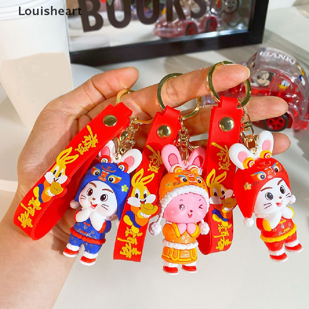 Louisheart Móc Khóa PVC Họa Tiết Thỏ Hoạt Hình Dễ Thương