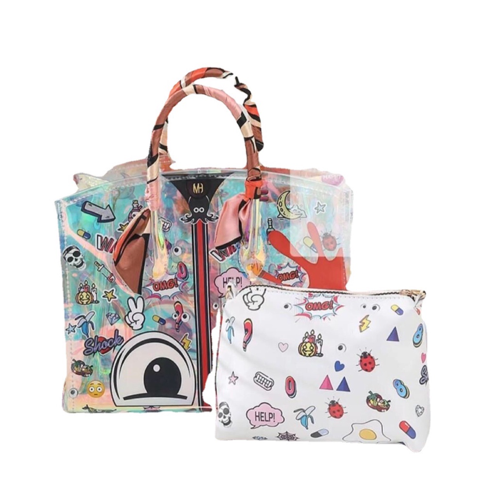 Túi Laser Hình Đôi Mắt To Màu Laser Thời Trang Cho Mẹ Và Bé