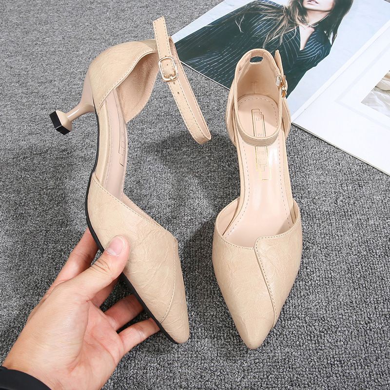 Giày Cao Gót Một Dây Phong Cách Thời Trang Xuân Hè Mới 2021