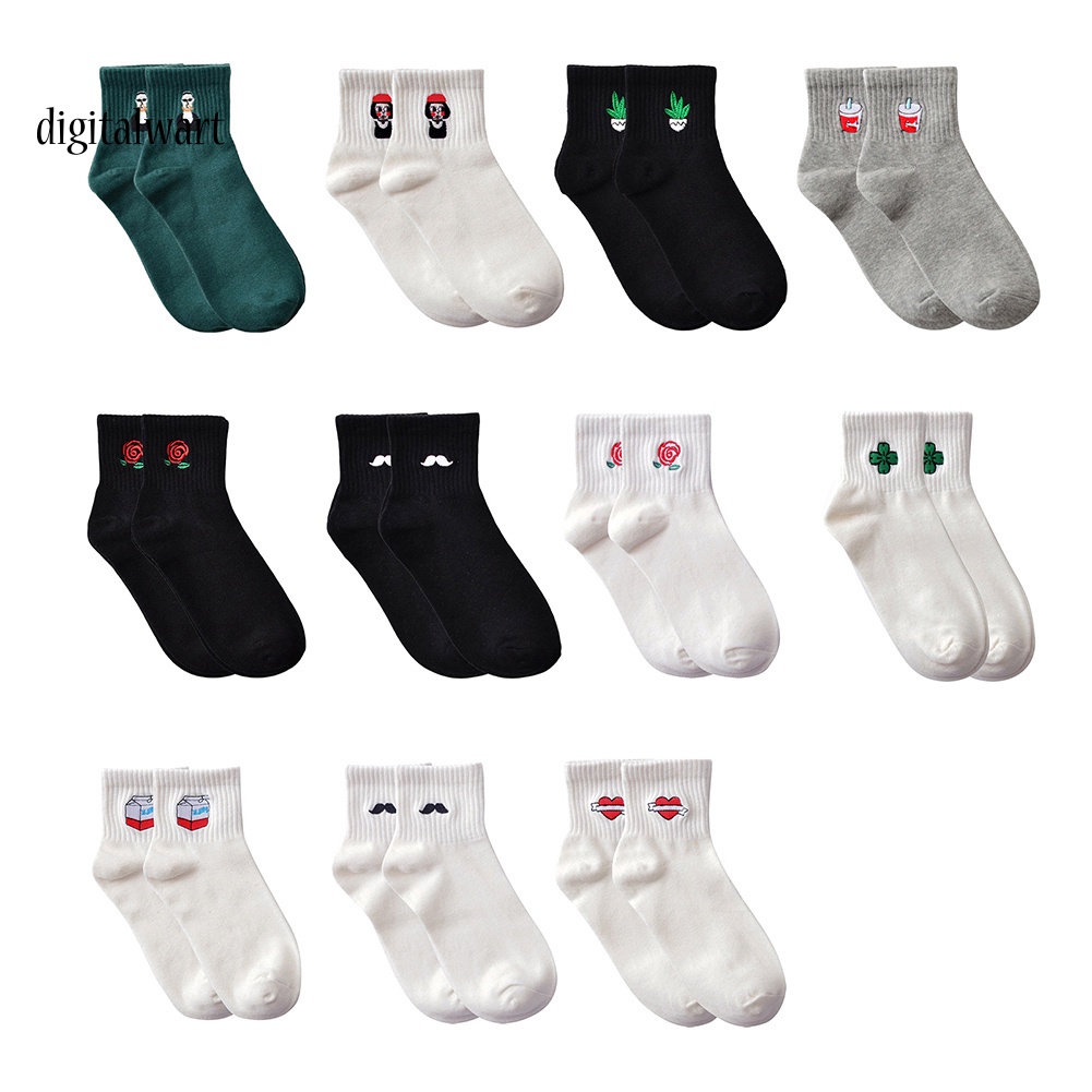 Kỹ Thuật Số| Vớ Cotton Mềm Mại In Họa Tiết Hoạt Hình Dễ Thương Thời Trang Thu Đông Cho Nữ