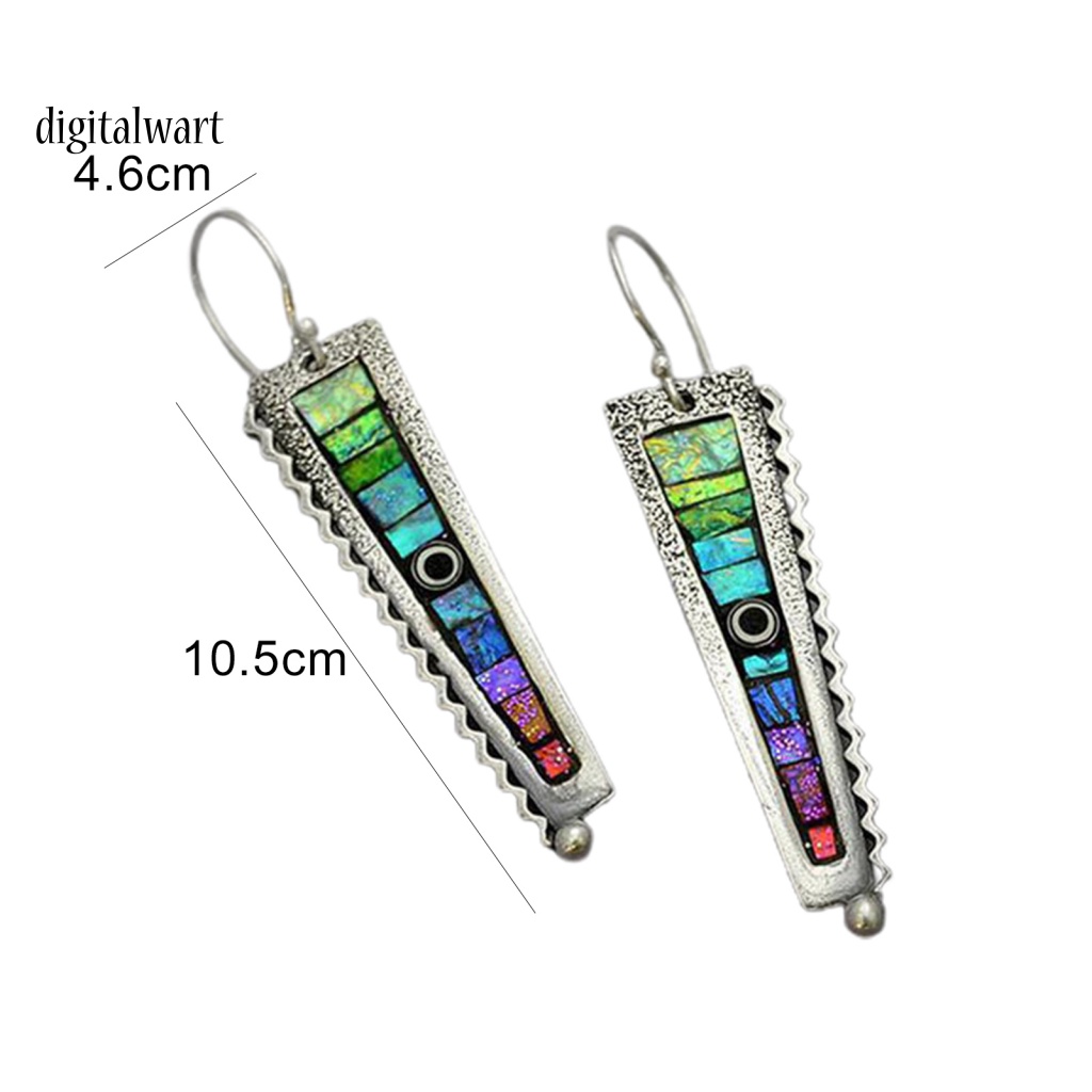 Kỹ Thuật Số| Bông Tai Hình Zigzag Màu Cầu Vồng Phong Cách Dành Cho Nữ