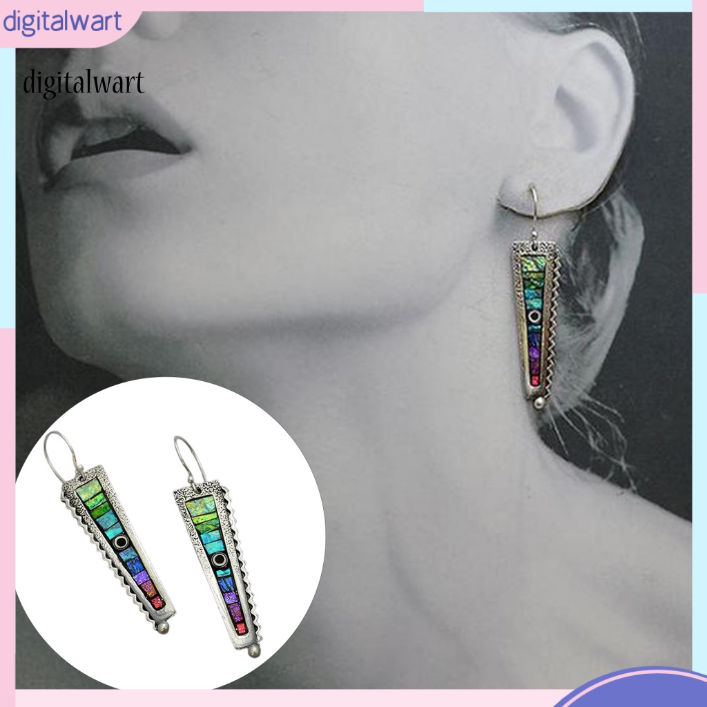 Kỹ Thuật Số| Bông Tai Hình Zigzag Màu Cầu Vồng Phong Cách Dành Cho Nữ