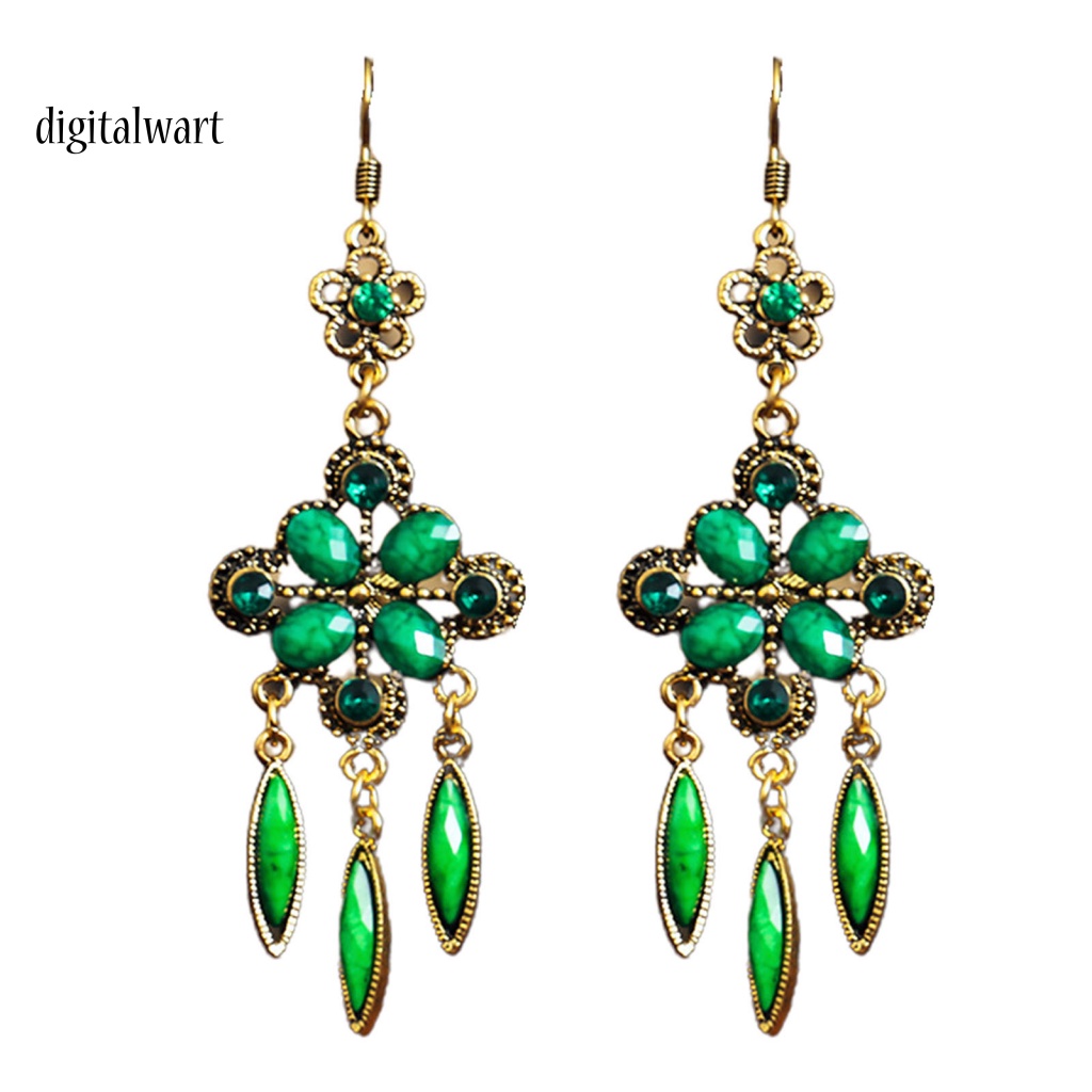 Kỹ Thuật Số| 1 Đôi Bông Tai Hợp Kim Dáng Dài Chống Rỉ Sét Phong Cách Vintage Sáng Tạo Cho Nữ