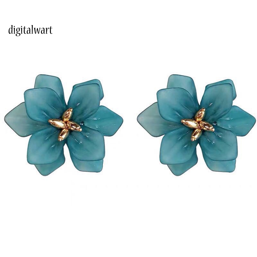 Kỹ Thuật Số| 1 Đôi Bông Tai Kẹp Hình Hoa Bằng Acrylic Phong Cách Vintage Thanh Lịch