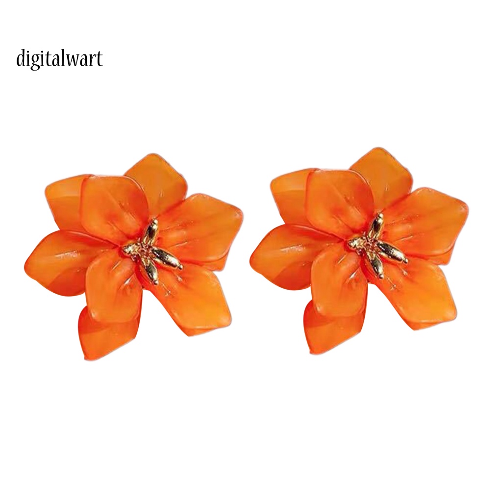 Kỹ Thuật Số| 1 Đôi Bông Tai Kẹp Hình Hoa Bằng Acrylic Phong Cách Vintage Thanh Lịch