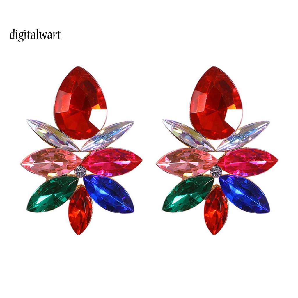 Kỹ Thuật Số| 1 Đôi Bông Tai Hợp Kim Hình Giọt Nước Đính Đá Sang Trọng Cho Nữ