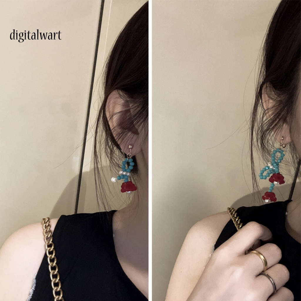 Kỹ Thuật Số| Bông Tai Chuỗi Hạt Ngọc Trai Phối Hoa Thanh Lịch Cho Nữ