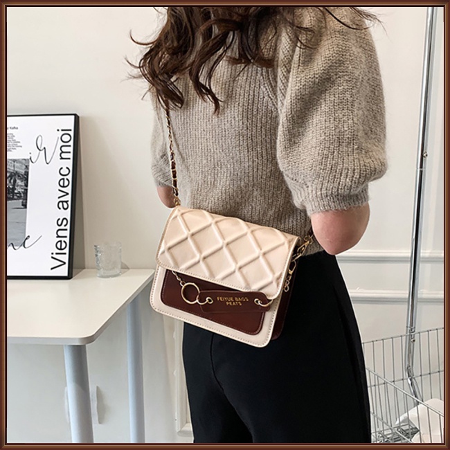 Túi Đeo Chéo Vai Bằng Da Pu Màu Trơn Thời Trang Sành Điệu Cho Nữ