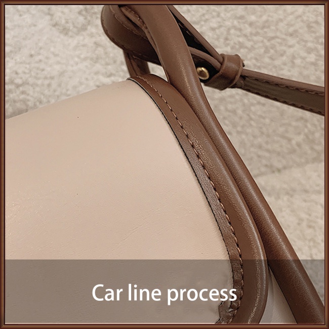 Túi Đeo Chéo Giả Da Dáng Vuông Nhỏ Màu Tương Phản Thời Trang Cho Nữ