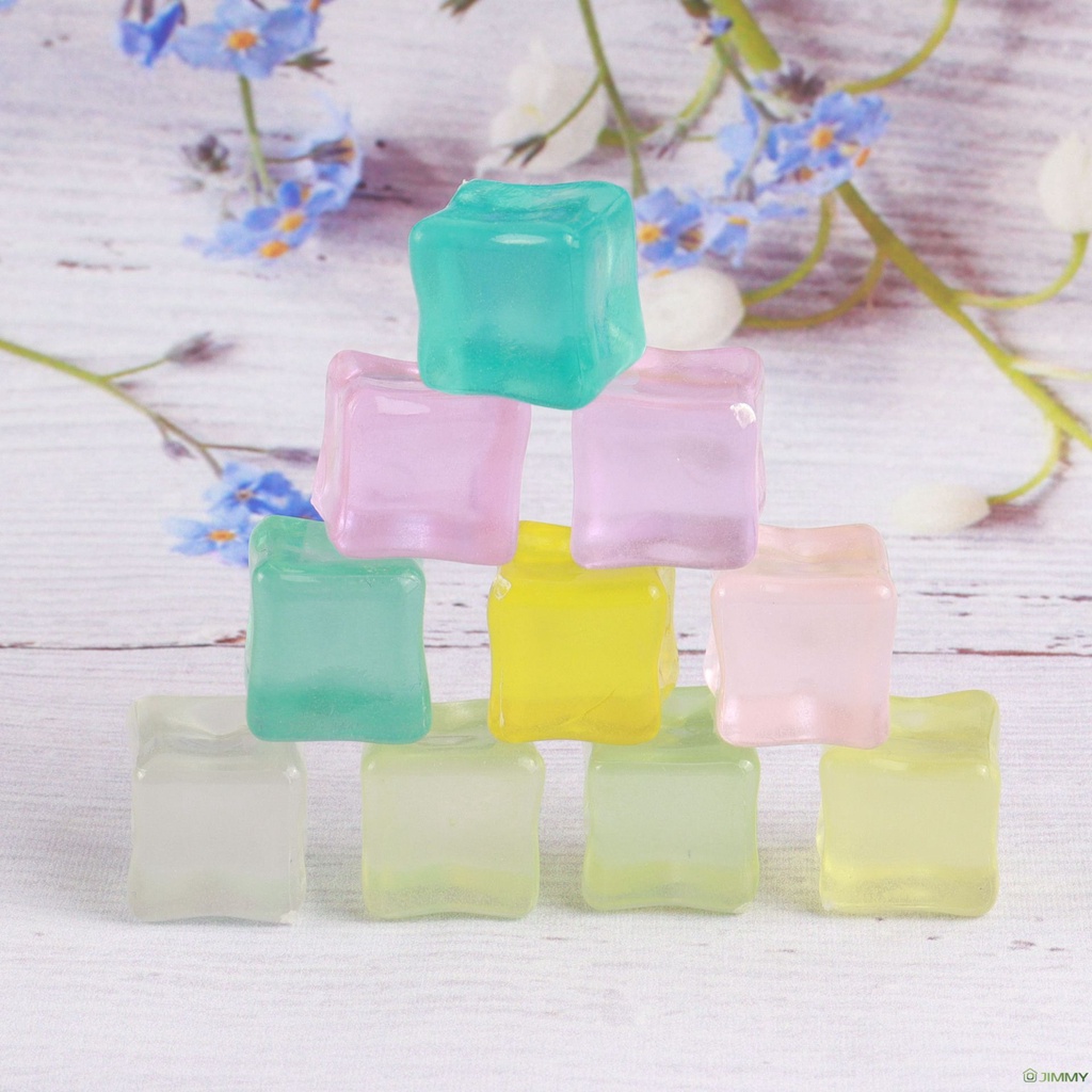 1 Phụ Kiện Kẹp Tóc Trang Trí Tủ Lạnh / Điện Thoại Hình Viên Đá Mô Phỏng Phát Sáng DIY Bằng Nhựa Resin Không Xốp