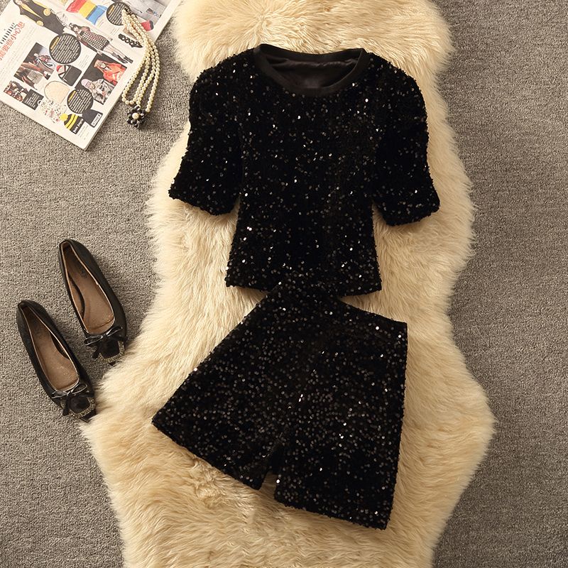 Bộ Áo Đính Kim Sa + Quần Short Chanel Thời Trang Mùa Hè 2023 Cho Nữ174031
