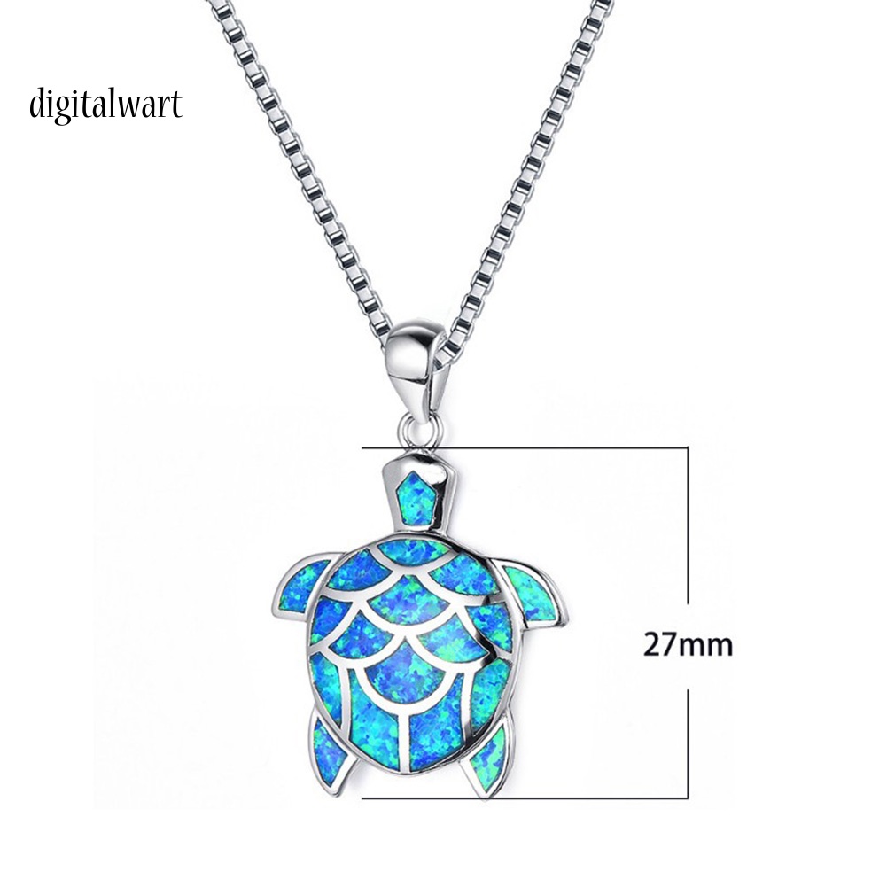 Kỹ Thuật Số| Vòng cổ HợP Kim HìNh RùA ĐíNh NgọC MắT MèO Giả ThờI Trang