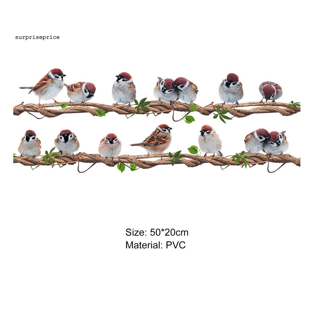 Sticker Gương Dán Tường Tự Dính Họa Tiết Chim Trang Trí Nhà Cửa