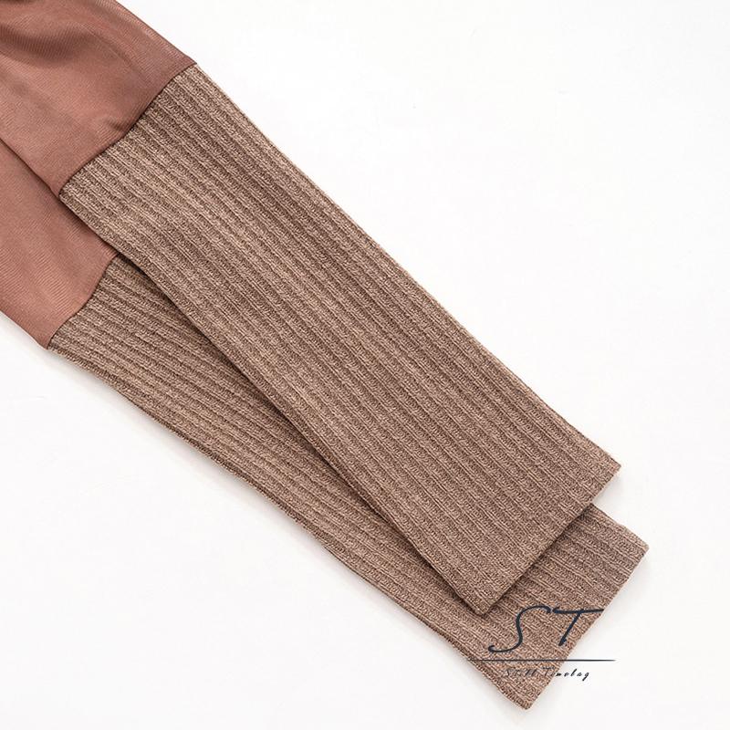 Áo Croptop Dệt Kim Tay Dài Cổ Tròn In Màu Nhuộm Thời Trang Cho Nữ CY03