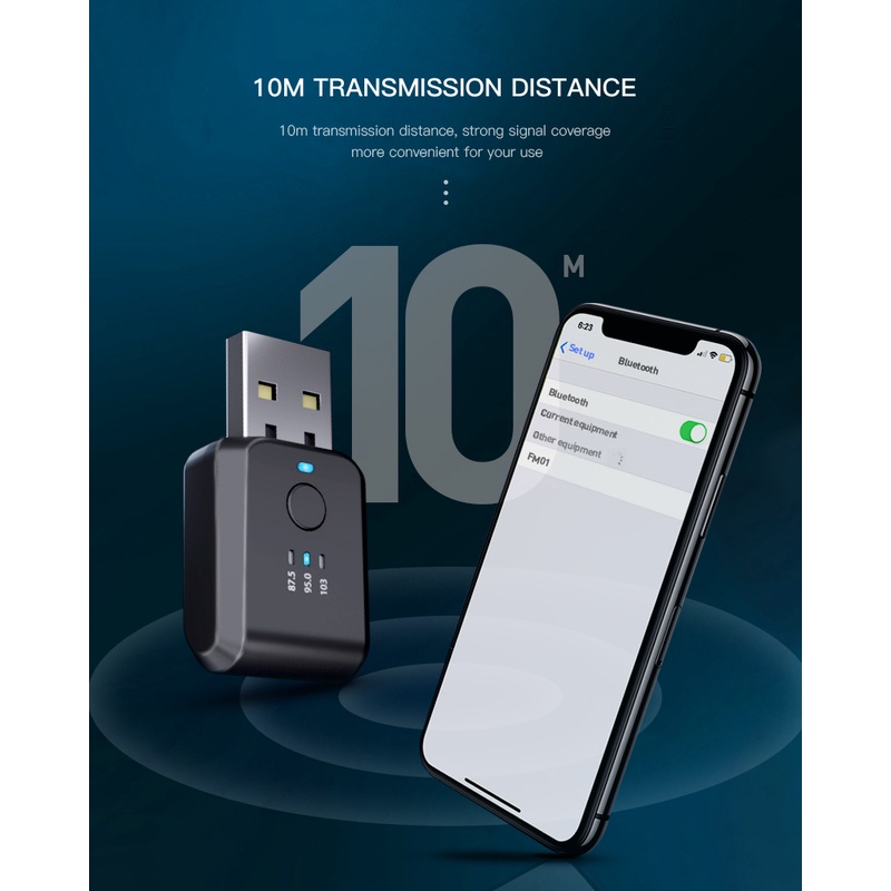 Bộ Thu Tín Hiệu Âm Thanh Fm 5.3 FM01 FM02 Bluetooth Không Dây Cho Xe Hơi