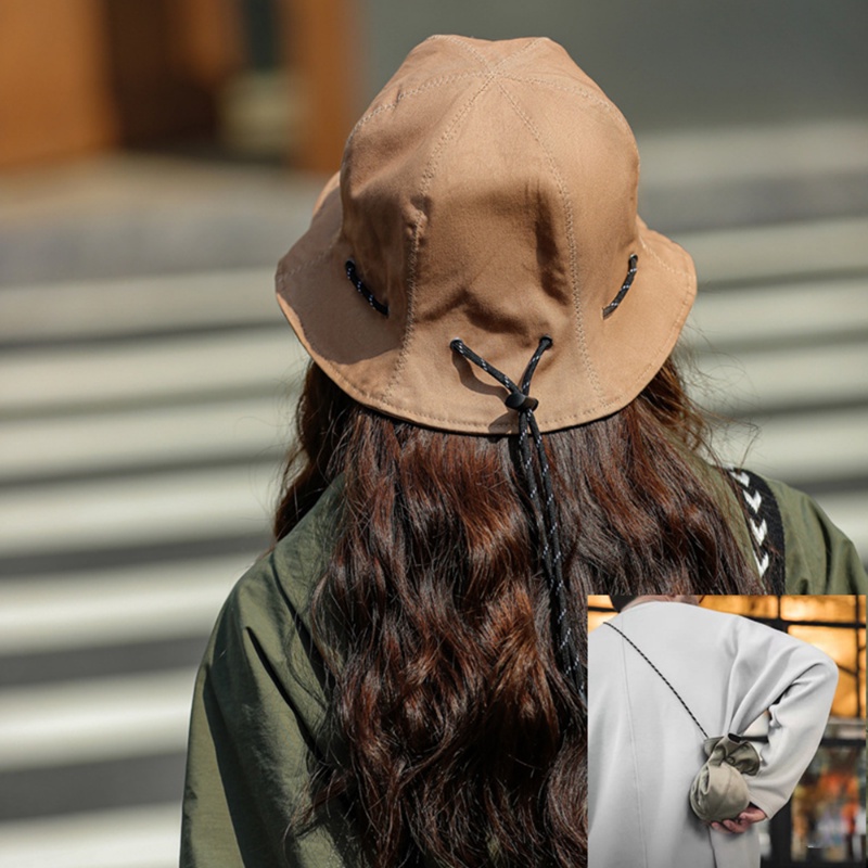 Nón Tai Bèo Vải Jean Hai Mặt Mềm Gấp Gọn Có Dây Rút Chống Nắng Đa Năng Thời Trang Mùa Hè Cho Nam Và Nữ