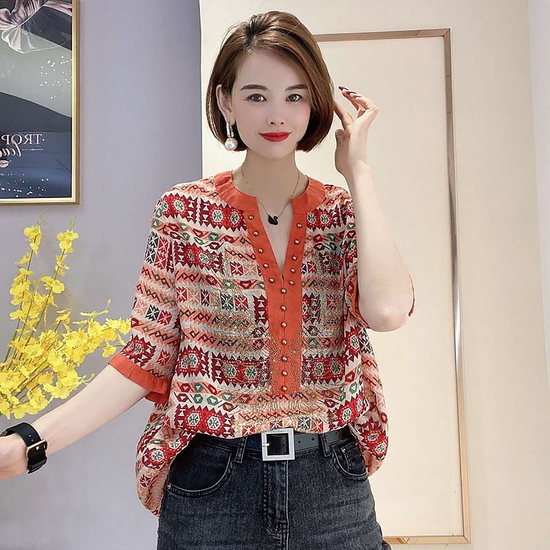 Áo Sơ Mi Thiết Kế Mới Thời Trang Mùa Hè Theo Phong Cách Châu Âu Dành Cho Nữ