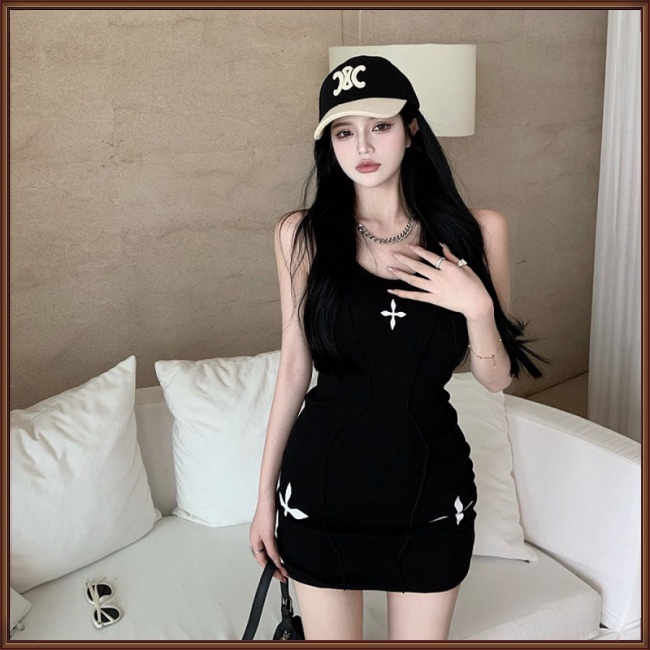 Đầm Ôm Không Tay Cổ Chữ U Họa Tiết In Thời Trang Sành Điệu Cho Nữ