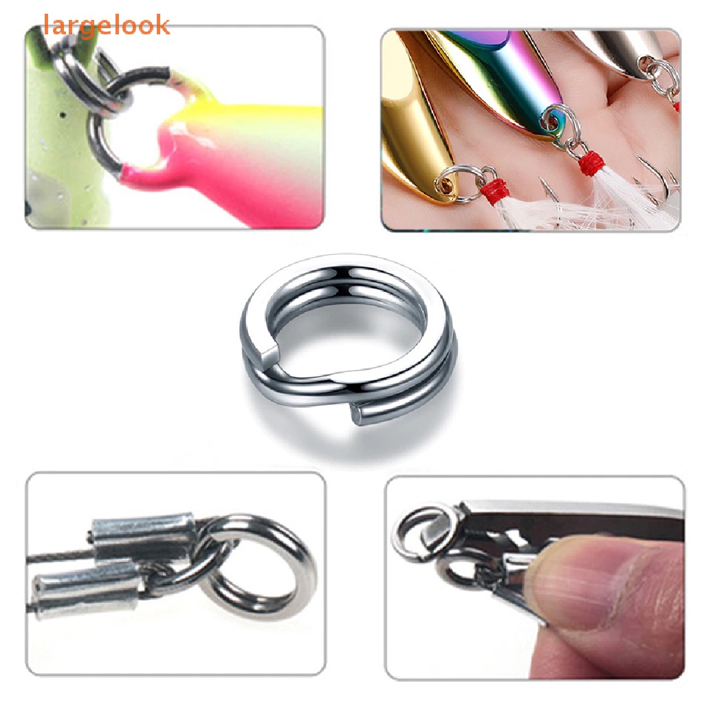 Set 100 Vòng Thép Không Gỉ Cứng 2.5-8MM Gắn Mồi Câu Cá Chuyên Dụng