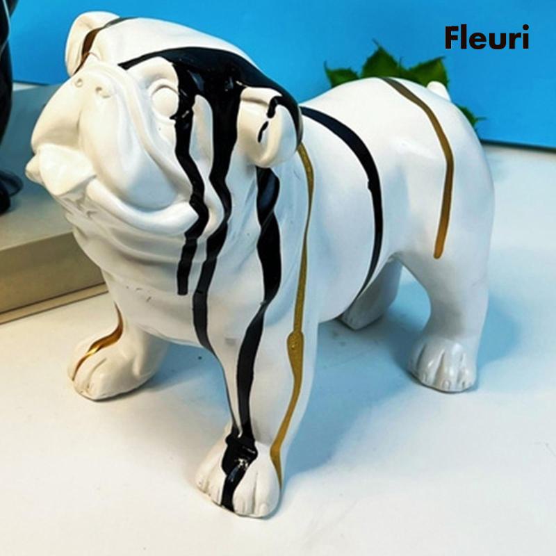 Mô Hình Chú Chó Bằng Nhựa Resin Phong Cách Graffiti Dùng Trang Trí Văn Phòng