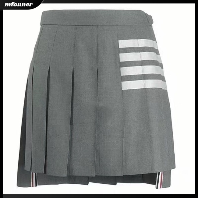 Mw Váy Ngắn Chữ A Xếp Ly Lưng Cao Phong Cách Đại Học Cyndi Wang Cho Nữ