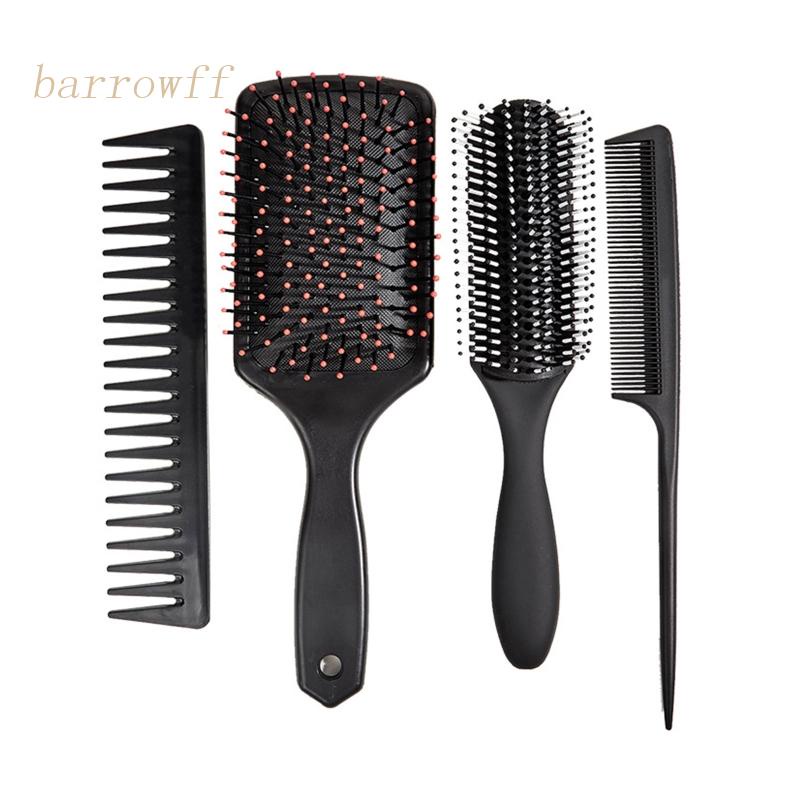 Set 4 Lược Chải Tóc Massage Làm Tóc Xoăn Dài Và Dày Tự Nhiên