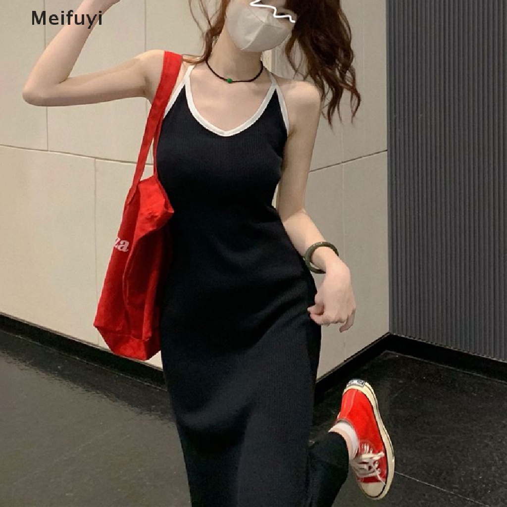 Đầm Hai Dây Cổ Chữ V Hở Lưng Dáng Ôm Thời Trang Mùa Hè 2023 Dành Cho Bạn Nữ