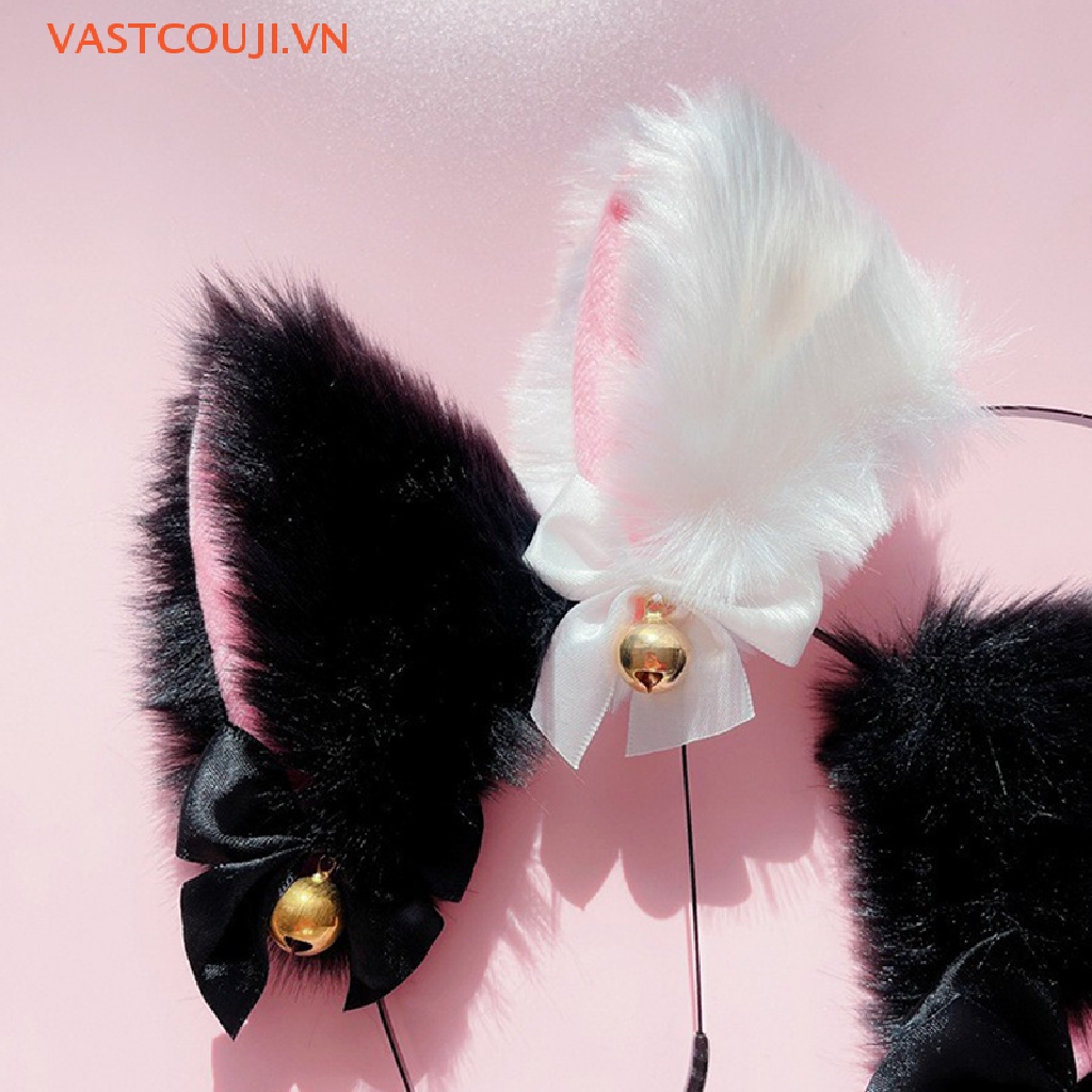 Băng Đô Tai Mèo Phối Ren Và Chuông Hóa Trang Gợi Cảm Cho Nữ