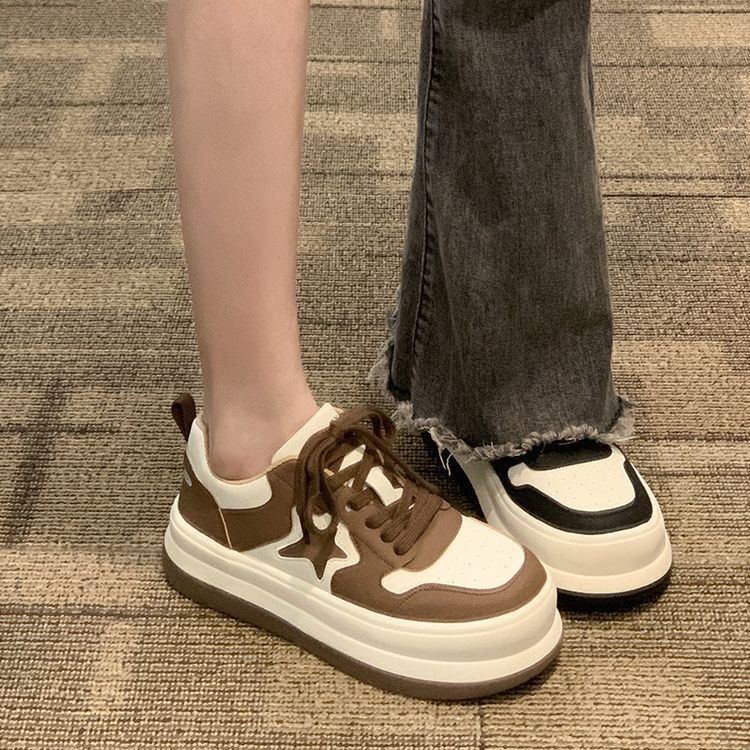 Giày Thể Thao Đế Dày Chống Trượt Thoáng Khí Màu Trắng Đen Thời Trang Cho Nữ