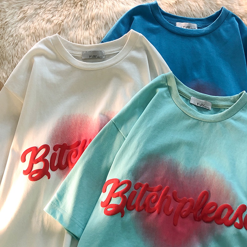 Áo Thun Tay Ngắn Dáng Rộng In Họa Tiết Mới Phong Cách Hàn Quốc Thời Trang Mùa Hè Cho Nữ