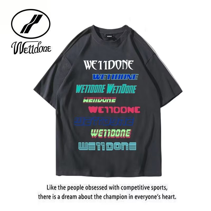Áo Thun Tay Ngắn In Hình Rèm Cửa Lanbos WE11DONE Phong Cách Đường Phố Mỹ Thời Trang Cho Nam Và Nữ