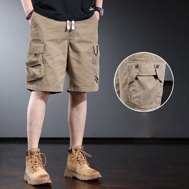 Quần short kaki AOKANG ống rộng phong cách Mỹ thời trang mùa hè cho nam