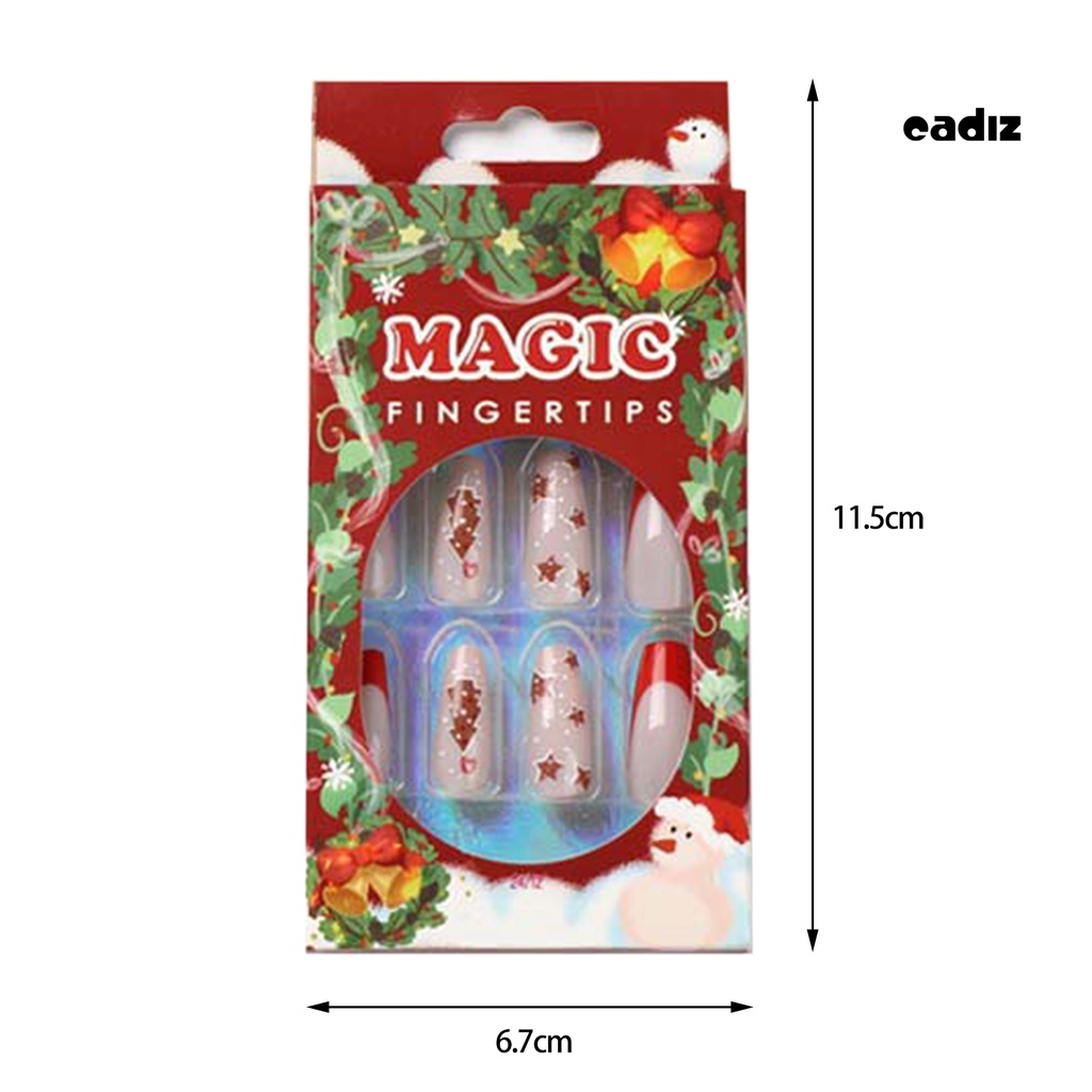 Set 24 Móng Tay Giả Nhiều Màu Sắc Dạng Nhấn Dễ Tẩy Trang Giáng Sinh Lâu Trôi Có Thể Tái Sử Dụng Cho Nữ