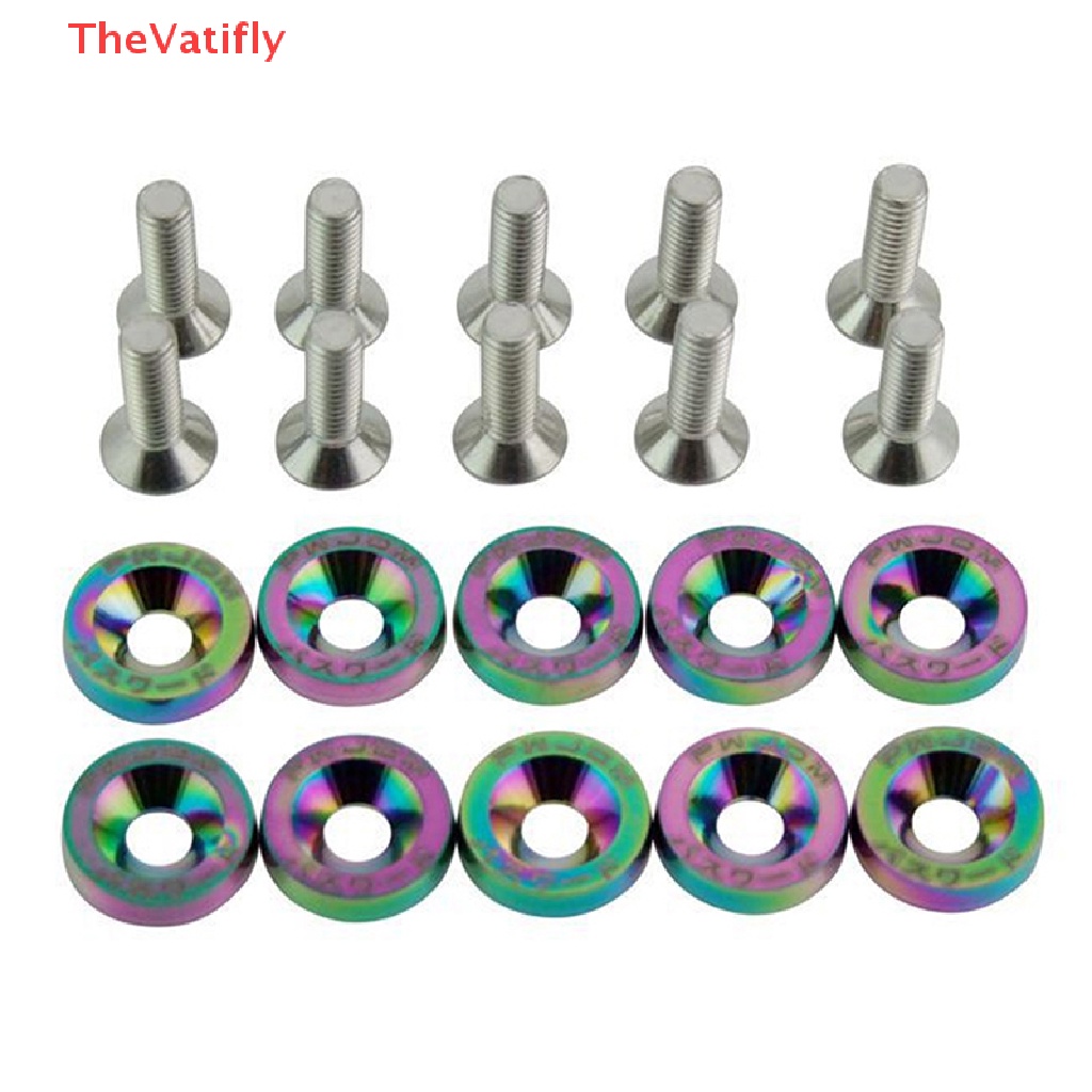 FENDER Set 10 Ốc Vít M6 Bằng Nhôm Cho Động Cơ Xe Hơi