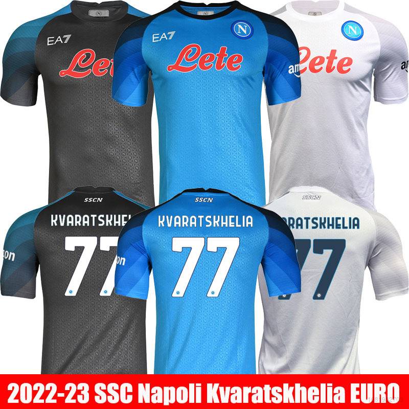Áo Thun Bóng Đá Ngắn Tay Plus Size PY2 YP2 2022-2023 SSC Napoli EURO Kvaratskhelia