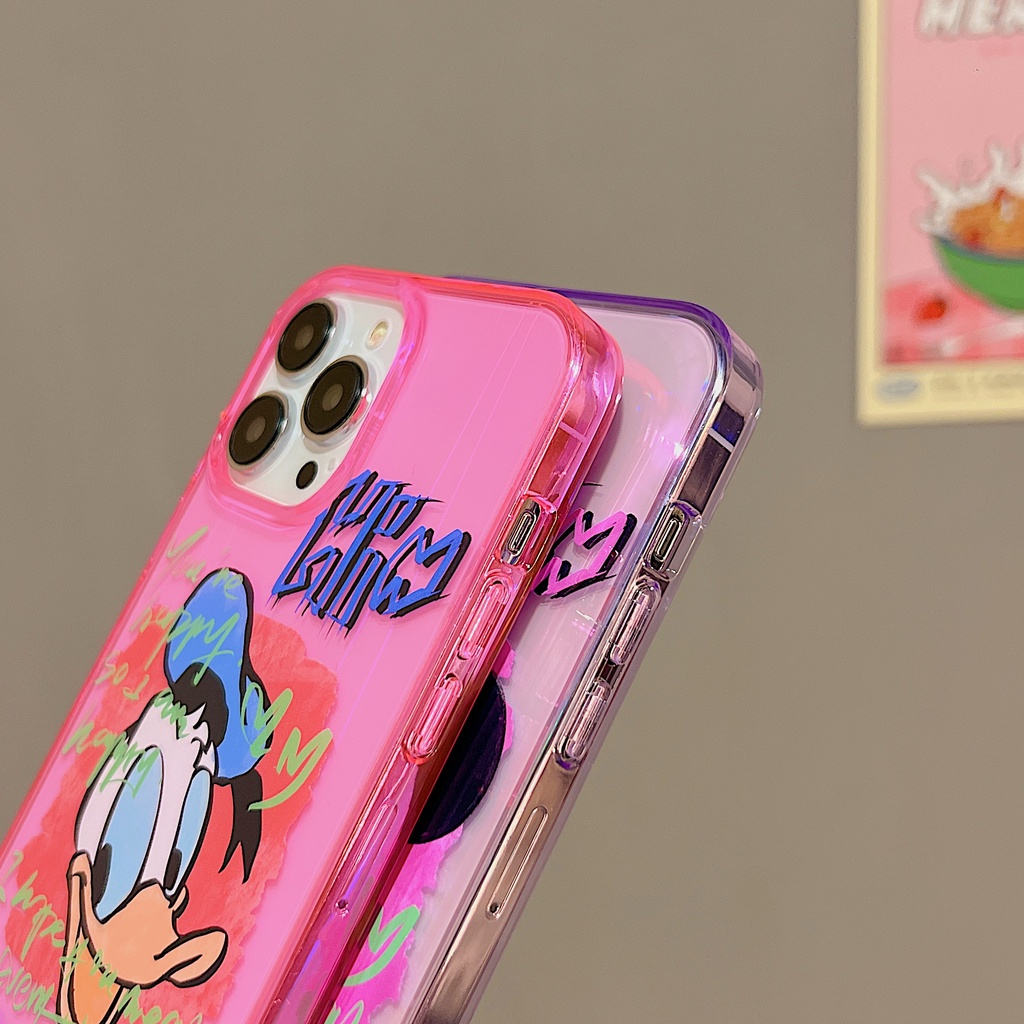 Donald Duck Ốp Điện Thoại TPU Mềm Trong Suốt Dạ Quang In Hình Mickey / Vịt Donald Cho iPhone 14 13 12 Pro Max