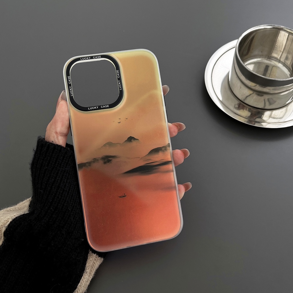 Ốp Điện Thoại TPU Silicon Mềm Chống Sốc Chống Rơi In Họa Tiết Phong Cảnh Dành Cho iPhone 14 13 12 PRO MAX