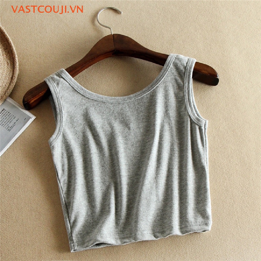 Áo Croptop Sát Nách Màu Trắng / Đen Thời Trang Mùa Hè Cho Nữ