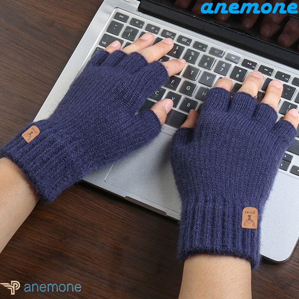 Găng Tay Da Hở Ngón Màu Trơn Thời Trang Thu Đông Dành Cho Nam Nữ