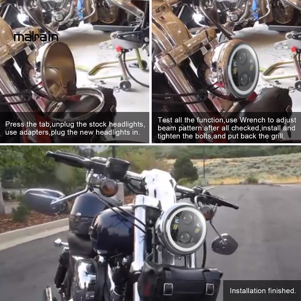 Đèn Pha Tròn 5.75 inches Ánh Sáng Trắng Chống Thấm Nước Cho Xe Mô Tô