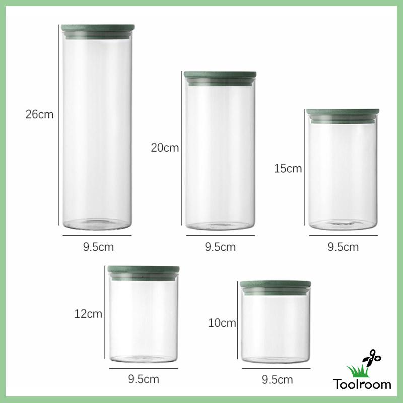 Bộ 5 Hũ Thủy Tinh Đựng Gia Vị / Kẹo / Thực Phẩm Tiện Dụng