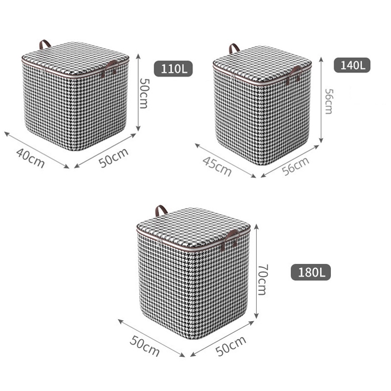 Túi Đựng Chăn Mền Bằng Vải Không Dệt Gọn Nhẹ Chống Ẩm / Bụi Bẩn Có Khóa Kéo Đôi
