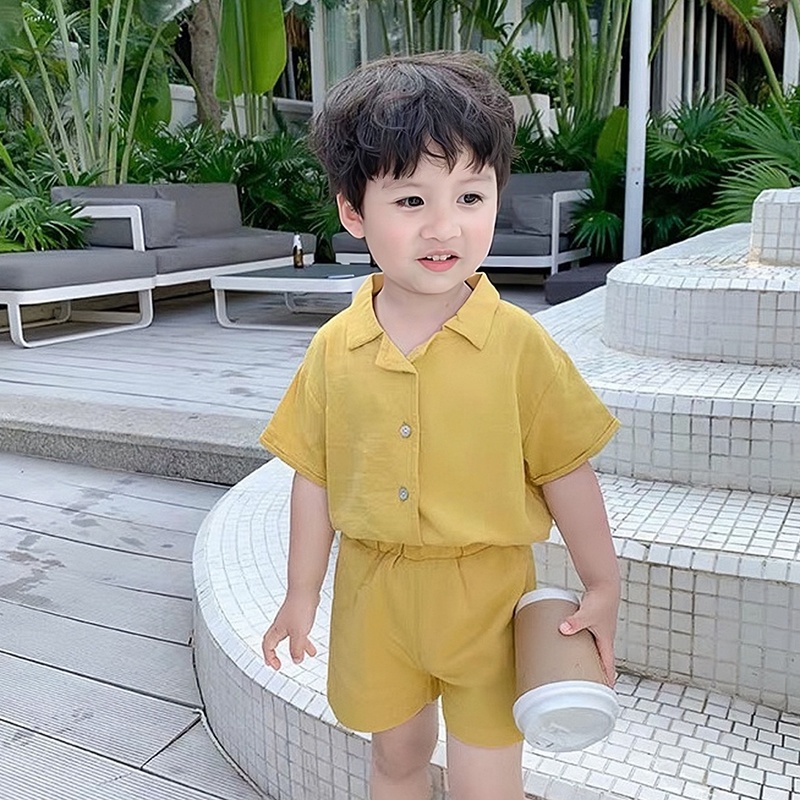 Set Đồ Đi Biển Hai Mảnh Gồm Áo Cardigan Và Quần Ngắn Màu Trơn Thời Trang Mùa Hè Phong Cách Hàn Quốc Cho Bé