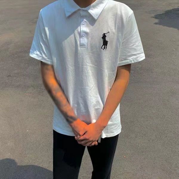 Chất Lượng Cao Rapph_Lauren Áo Thun polo Cotton Tay Ngắn Màu Trơn Vừa Vặn Thoải Mái Cho unisex
