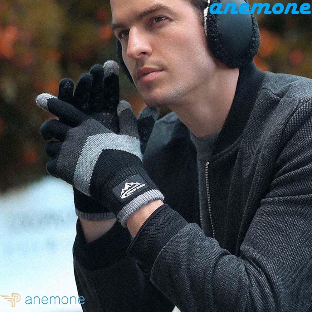 Găng Tay Đan Len Dày Dặn Giữ Ấm Mùa Đông Có Thể Chạm Màn Hình Cảm